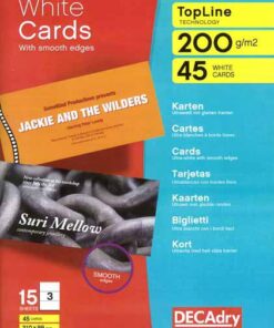 CARTES 210X99MM 200GR ULTRA BLANCHES - DECADRY COINS DROITS MULTI IMPRESSIONS