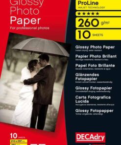 PAPIER PHOTO A4 260GR GLOSSY 10F - PAPIER PHOTO DECADRY POUR JET D'ENCRE