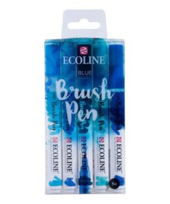 ECOLINE BRUSHPEN SET 5 BLEU TALENS