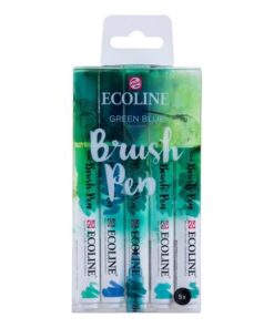 ECOLINE BRUSHPEN SET 5 VERT BL VERT BLEU - TALENS