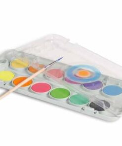 AQUARELLE PRIMO METAL 12 PASTILLES 30MM 8 METALLIQUES + 4 FLUO +1 PINCEAU