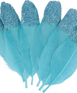 ARTEMIO 6 PLUMES PAILLETTES BLEU CLAIR