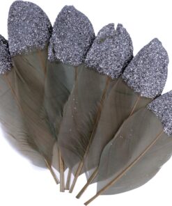 ARTEMIO 6 PLUMES PAILLETTES GRIS