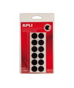 VELCRO ROND NOIR 19MM APLI 12 PIECES