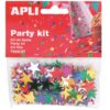 APLI 14GR CONFETTIS ETOILES 15MM COULEURS ASSORTIES