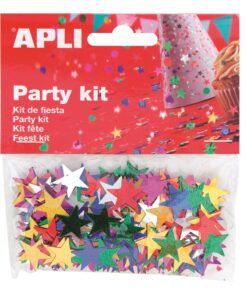 APLI 14GR CONFETTIS ETOILES 15MM COULEURS ASSORTIES