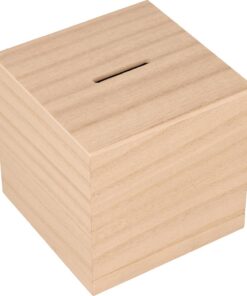 ARTEMIO TIRELIRE CARREE BOIS 8.7*8.7CM