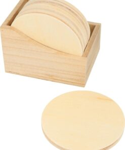 ARTEMIO SET 6 SOUS VERRES RONDS BOIS 11.5CM