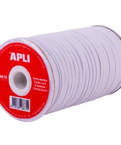 BOBINE CORDON ELASTIQUE APLI 5MM X 100 METRES BLANC