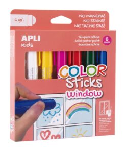 TUBES GOUACHE VITRES ETUI 6P STICK WINDOW APLI