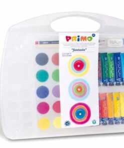 SET PRIMO FANTASIA MALETTE PP 14 TUBES GOUACHES + 15 AQUAREL 2PINCEAU+1CRAYON HB-TAILLE-GOM