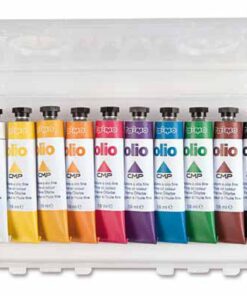 SET 10 TUBES COUL HUILE 18ML PEINTURE A L'HUILE PRIMO ETUI PLASTIC
