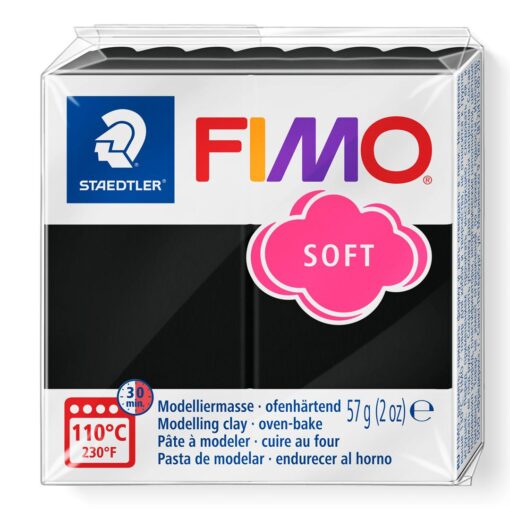 FIMO SOFT 57GR NOIR PATE A MODELER STAEDTLER