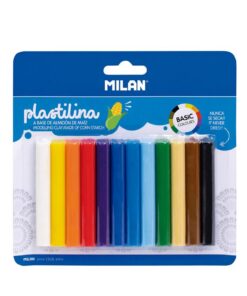PLASTICINE MILAN 12 BATONS 11G PATE A MODELER COULEURS ASSORTIES