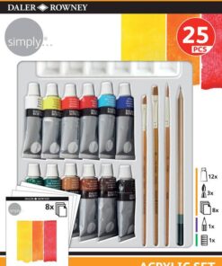 SET ACRYLIQUE 25 PIECES SIMPLY DALER ROWNEY