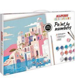 ALPINO PAINT BY NUMBERS GREECE 1 TOILE 40 X 30CM -21 PEINTURE ACRYLIQUES 3ML NUMEROTEES