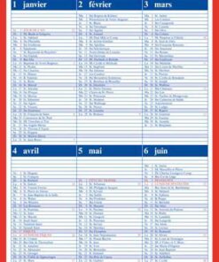 MEMENTO FRANCAIS + SAINTS 210X330 -CALENDRIER AVEC MENTION DES SAINTS