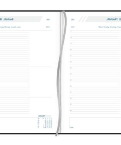 AGENDA LARGO DE LUXE FLORENCE 165X210 1JOUR/PAGE BLEU MOIS ENCOCHES