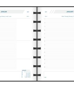 AGENDA LARGO ADOC NOIR 163X210 1JOUR/PAGE COUVERTURE PP AVEC ELASTIQUES