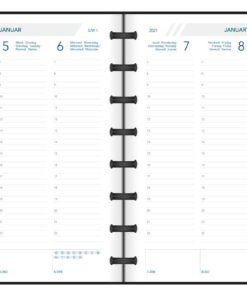 AGENDA UNIVERSE ADOC NOIR 145X210 1SEMAINE/2PAGES COUVERTURE PP AVEC ELASTIQUES