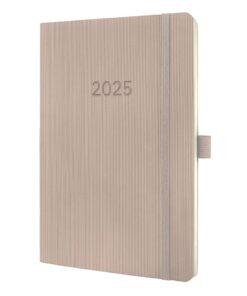 AGENDA SIGEL A5 SOUPLE 2025 COULEUR TAUPE - SEMAINIER