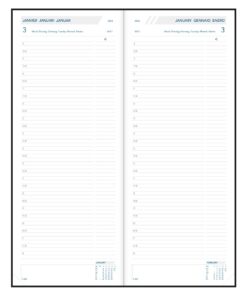 AGENDA LONGO LA411 2P/J 2 PAGES 1 JOUR - NOIR - AURORA 800 PAGES