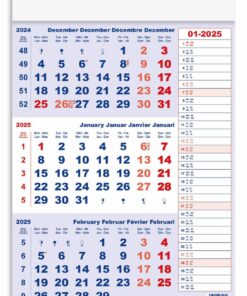 CALENDRIER TRIMESTRIEL + NOTES 300x42MM disponible de sept à décembre