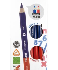 CRAYON TV BICOLOR MILAN 12PCES ROUGE ET BLEU MINE 5MM CRAYON DE COULEUR JUMBO
