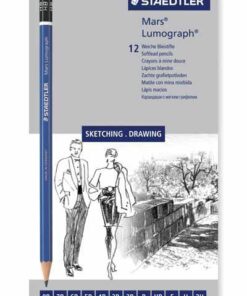 LUMOGRAPH 12 CRAYONS 6B-4H STAEDTLER GRAPHITE DURETES 6B-5B-4B-3B-2B-B-HB-F-H-2H-3H-