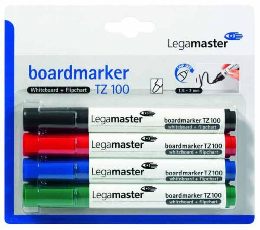 LEGA TZ100 ETUI DE 4 MARQUEUR TABLEAUX BLANC POINTE OGIVE 1.5 - 3MM