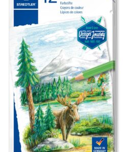 12 CRAYONS COULEUR DESIGN JOURNEY - QUALITE SUPERIEURE STAEDTLER BOITE METAL