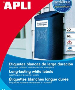 ETIQUETTE POLYESTER BL 210X297 LASER COPIEUR BLANC