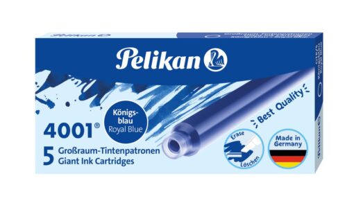 CARTOUCHE PELIKAN GRANDE BLEU ETUI DE 5 - LONGUE CARTOUCHE EFFACABLE GTP6
