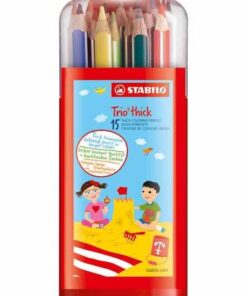 STABILO TRIOBOX 15 PIECES GROS CRAYONS DE COULEUR VIVES