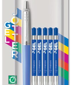 PARKER JOTTER BLEU + 5 RECHARG GEL - POINTE M - BLISTER