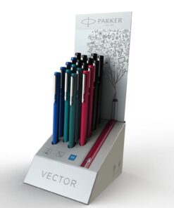 DISPLAY 18 STYLOS PLUME VECTOR STANDARD - 8 NR - 4BL - 2R -4 TURQUOISE