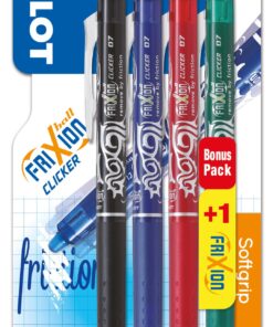 PILOT FRIXION CLICKER 3+1 NOIR BLEU ROUGE VERT - BLISTER