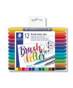 BRUSH LETTER DUO BIPOINTE 12 12 COULEURS STAEDTLER PINCEAU DOUBLE POINTE