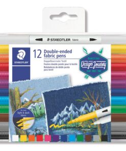 FEUTRES TEXTIL BIPOINTE 12 COULEURS STAEDTLER TEXTILE COULEURS FIXES SANS REPASSAGE