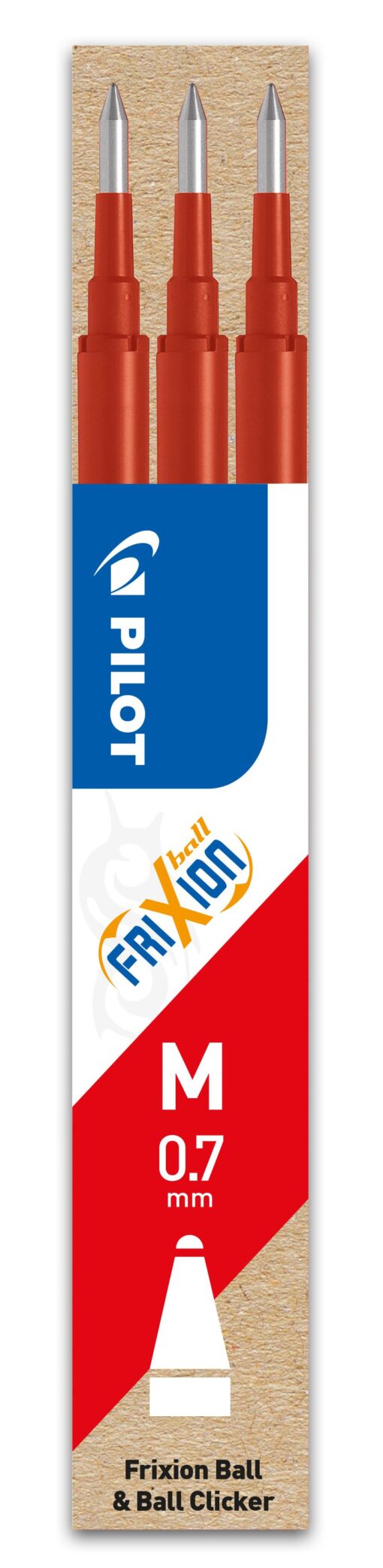 PILOT FRIXION 3 RECHARGES RGE 0.7 ROUGE  EFFACABLE