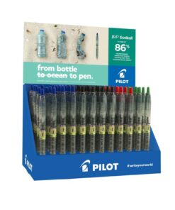 DISPLAY 60 STYLOS ECOBALL B2P STYLO BILLE PILOT 86% PLASTIC RECYCLE  2 DISPLAYS +1 GRATUIT