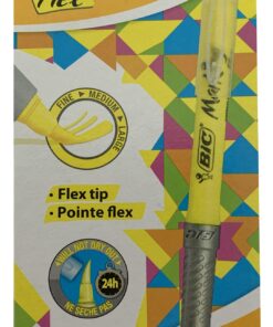 BIC 12 SURLIGNEURS JAUNE POINTE FLEX