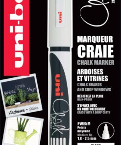CHALK MARKER BLANC 1.8-2.5 BL MM - MARQUEUR CRAIE UNI-BALL BLISTER
