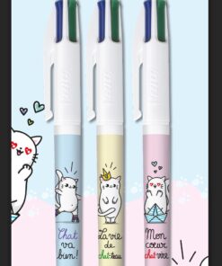BIC 4 COULEURS DECOR CHATS STYLO BILLE - DISPO 1ER TRIMES -TRE