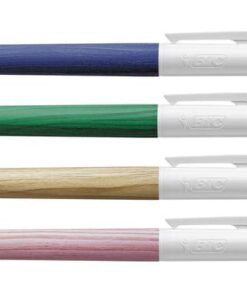 BIC 4 COULEURS BOIS WOOD ASS. POINTE 1 MM - VERT-BLEU-ROUGE