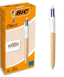 BIC 4 COUL BOIS -WOOD NATURE POINTE 1MM 4 COULEURS