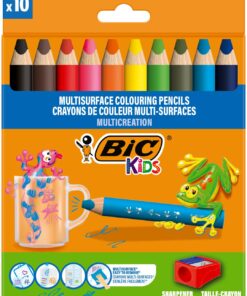 BIC 10 CRAYONS MULTI-SURFACES BIC KIDS + TAILLE CRAYONS MINE 10MM