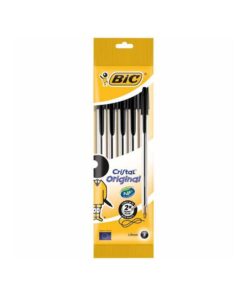 BIC CRISTAL NOIR BLISTER DE 5 STYLO BILLE