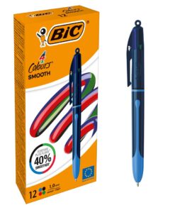 BIC 4 COULEURS SMOOTH DROP STYLO BILLE DISPONIBLE EN AVRIL