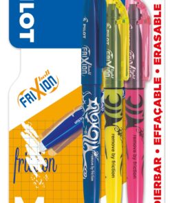 PILOT FRIXION BLEU + 2 LIGHT ROLLER + 2 SURLIGNEURS EFFACAB LE BLISTER